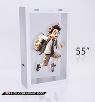 Écran tactile d'affichage publicitaire intérieur, boîte holographique 3D, écran LCD transparent de 32 pouces