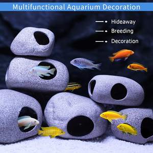 Roches de réservoir de poissons en céramique empilables pour aquarium cachant le décor de grotte de roche <span class=keywords><strong>Betta</strong></span> crevettes cichlidés élevage frai - Product Image 6