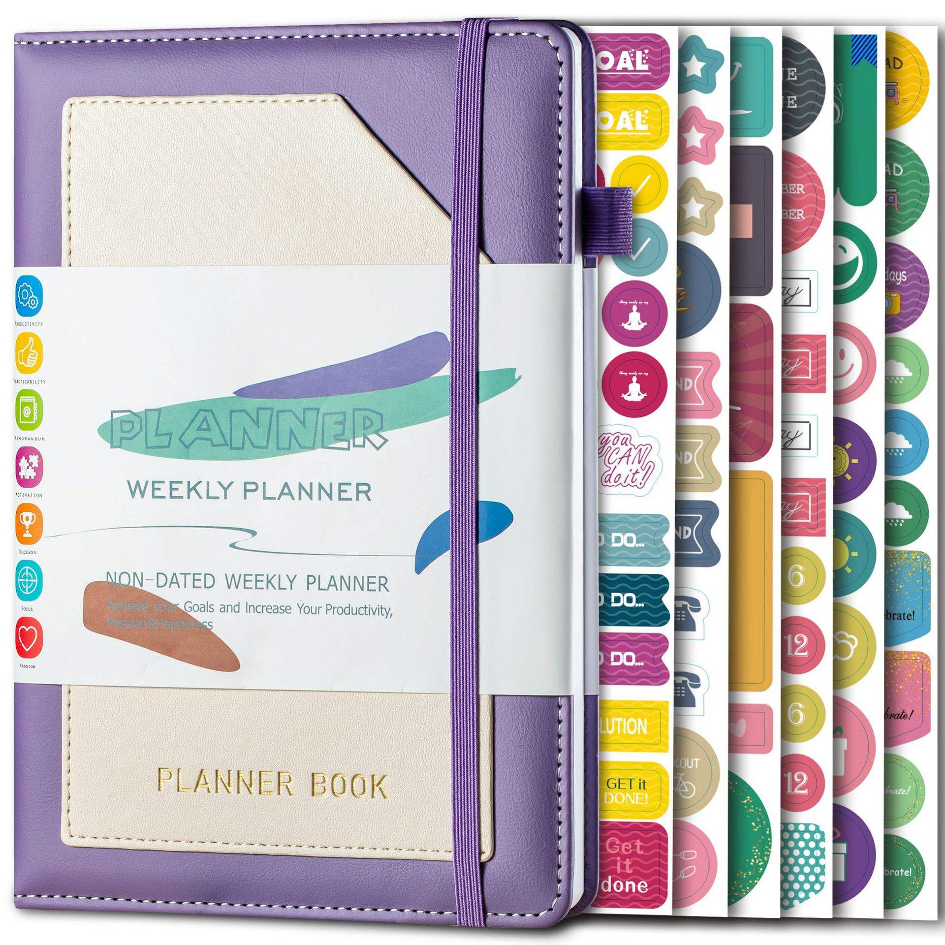 Carnet de plans de poche-violet-6 autocollants de plans