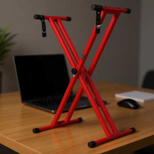 Supporto per Tastiera Rosso a Doppia X Regolabile in Metallo Portatile Pieghevole per Laptop - Product Image 2