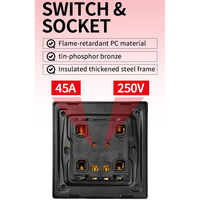 Interruptor de cocina estándar británico de 45A, unidad de control de cocina de doble polo DP con enchufe de 13A e indicador de neón para estufa, horno y placa de cocina.