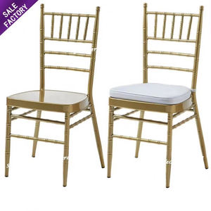 Chaise spéciale dorée à dossier ovale empilable pour événements et fêtes, vente en gros, idéale pour les banquets de mariage - Product Image 3