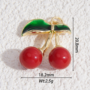 <b>Cute</b> Copper Heart Pendant With Dripping Oil Ice Cream Design For DIY Necklace <b>Bracelet</b> Jewelry Accessory Wholesale - Product Image 4