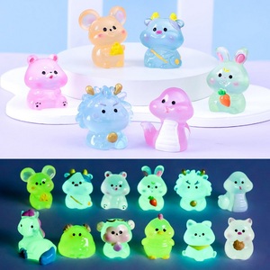 Muñecos creativos que brillan en la oscuridad, doce animales del zodiaco, figurita brillante en 3D, decoración del hogar en <span class=keywords><strong>miniatura</strong></span>, adornos para coche - Product Image 1