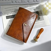 Carnet en cuir personnalisé A5/A6/A7 à trois volets, journal vintage, bloc-notes de voyage, papier kraft A6, agenda avec feuilles, promotionnel