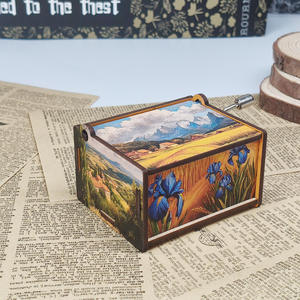 Venta al por mayor/OEMCreative caja de música de madera con manivela inspirada en Fagot pinturas famosas adornos decorativos Accesorios - Product Image 4