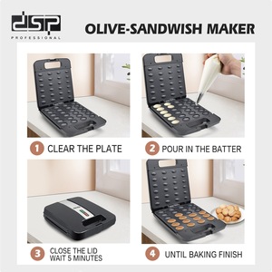 Machine à sandwich DSP Dansong 320x250mm 1400W, plaques antiadhésives, machine à petit-déjeuner multifonctionnelle - Product Image 4