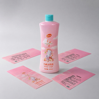 Étiquette thermorétractable en PVC PET, film thermorétractable imprimé sur mesure pour l'emballage des bouteilles de nettoyant pour toilettes