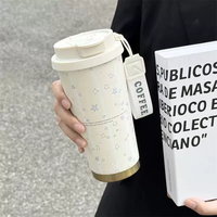 Bouteille isotherme portable à motif étoile, en acier inoxydable à double paroi, pour café et eau, idéale pour les voyages