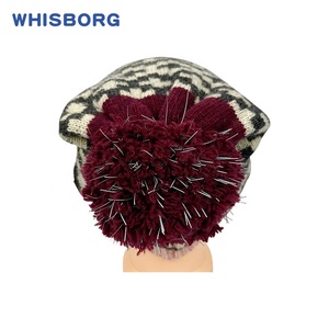 Custom Skully bambine Private Label bambino cappello con Pom Pom Kids agnello lana Jacquard personalizzare mamma e Me Beanie - Product Image 4