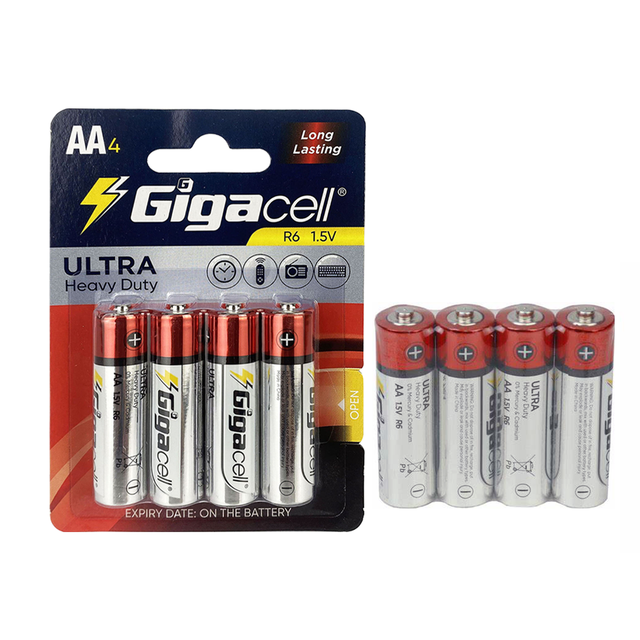 1.5 Volt Zinc Carbon R6 Battery Size AA Toys Battery Aa Pack of 4 Zinc Carbon Batteries
