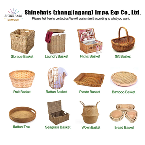 Shinehats 2025 OEM Vintage personalizado decorativo fruta pan Picnic rectángulo hecho a mano tejido plástico ratán cesta de almacenamiento - Product Image 2