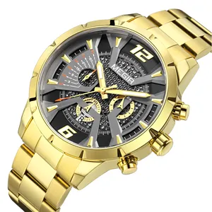 MEGIR 2221 High Quality Rose Gold Men's Watches Fashion Stainless Steel Quartz Wristwatch Luxury Business Watch Custom