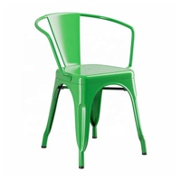 Chaise en métal moderne, style rustique, chaise de café en fer, style rétro, idéale pour le bureau à domicile et les bars.