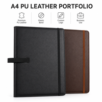 Carpeta Portafolio de Cuero PU A4 con Logotipo Personalizado, con Ranuras para Tarjetas, Portaplumas, Organizador de Documentos para Reuniones de Oficina, Venta al Por Mayor