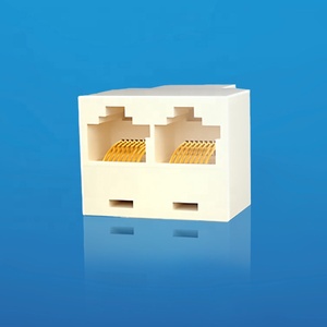 RJ45 nữ mở rộng mạng Coupler 1-2 cách CAT5e CAT6 Ethernet <span class=keywords><strong>Adapter</strong></span> Splitter với 8Pin Nam Nữ powercon pins - Product Image 2