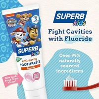 Dentifrice naturel pour enfants de marque privée gomme à bulles anti-carie à faible mousse fraise banane fruité aromatisé