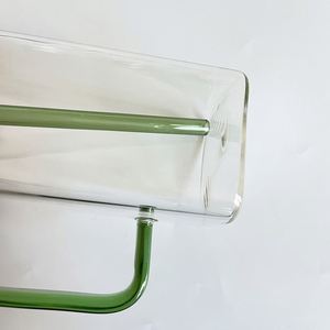 Vaso de Vidrio de Borosilicato Transparente Cuadrado de 400 ml (13.5 oz) Reciclable para Sublimación, con Tapas y Pajitas - Product Image 2