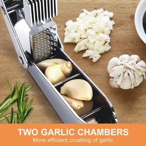 2 in 1 Premium Manual Stainless Steel Garlic Press Crusher Slicer Eco-Friendly - Product Image 3