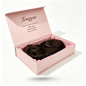 Caja de Empaque de Lujo para Extensiones de Cabello con Logotipo Personalizado — Paquete de Regalo Premium para Productos Capilares - Product Image 1
