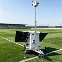 Remorque de surveillance portable à énergie solaire, étanche IP65, avec 4 pieds de support pour activités de plein air