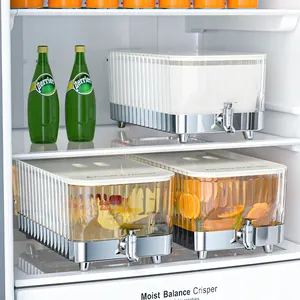 Ev buzdolabı büyük kapasiteli 5.3 litre meyve çayı limon suyu plastik soğuk su ısıtıcısı musluk ve kapak ile