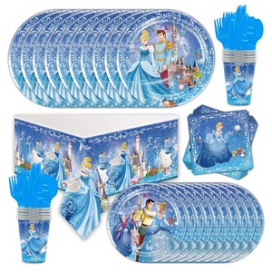 Fournitures de fête sur le thème de la princesse <span class=keywords><strong>Cendrillon</strong></span> pour l'anniversaire d'une fille, ballons, bannière, gobelets, assiettes, <span class=keywords><strong>Cendrillon</strong></span>, ensembles de vaisselle jetable - Product Image 3