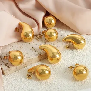 Gouden Oorringen Voor Vrouwen 18K Vergulde Lichtgewicht Hypoallergeen Dikke Open Hoepels Sieraden Voor Cadeau