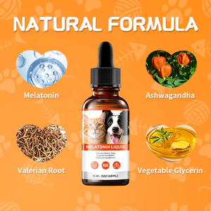 Groothandel Melatonine Druppels voor Honden Katten Dag Nacht Kalmerende Huisdieren Hulp bij Angst Stress Ondersteuning Ontspanning Slaapmiddel Vloeibaar - Product Image 3