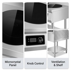 Commercial Double Burner Induction Cooker with Lower Shelf for Restaurants Food Stalls Mobile <b>Carts</b> and Equipment Dealers - Product Image 4