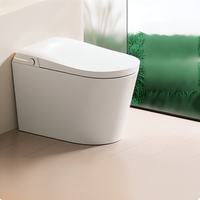 Toilette automatique tout-en-un avec stérilisation, siège chauffant, chasse d'eau à capteur de pied, couvercle automatique et protection en mousse intégrée pour salles de bain