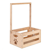 Panier de rangement en bois massif pour fête prénatale avec 6 cintres