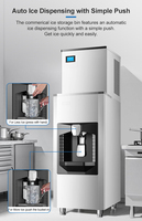 Machine à glaçons et distributeur de glace commerciale à refroidissement par air avec moteur de compresseur et engrenage - Capacité de production de glace de 120 kg