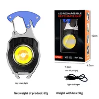 Lampe de travail porte-clés multifonctionnelle, briquet rechargeable, portable, camping, réparation automobile, LED, lumière forte, mini lampe