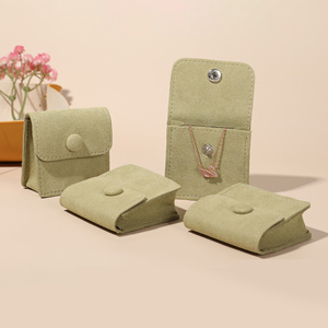 <span class=keywords><strong>Sacco</strong></span> di gioielli in pelle scamosciata in microfibra Premium con blocco a bottone per confezione regalo e protezione da viaggio - Product Image 3