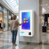 Distributeur automatique mural 32 pouces avec fonction SDK, fonctionnement automatique par pièces de monnaie, avec mini-réfrigérateur intégré pour la vente de produits.