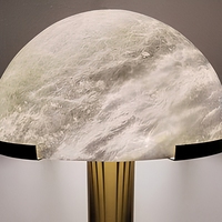 Lampe de table LED en marbre naturel de luxe, abat-jour en forme de dôme, lampe de chevet pour chambre à coucher, salon