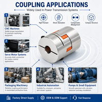 Accouplement flexible à mâchoires en alliage d'aluminium, coupleur à fleur de prunier pour servomoteur à couple élevé pour machine CNC et imprimante 3D