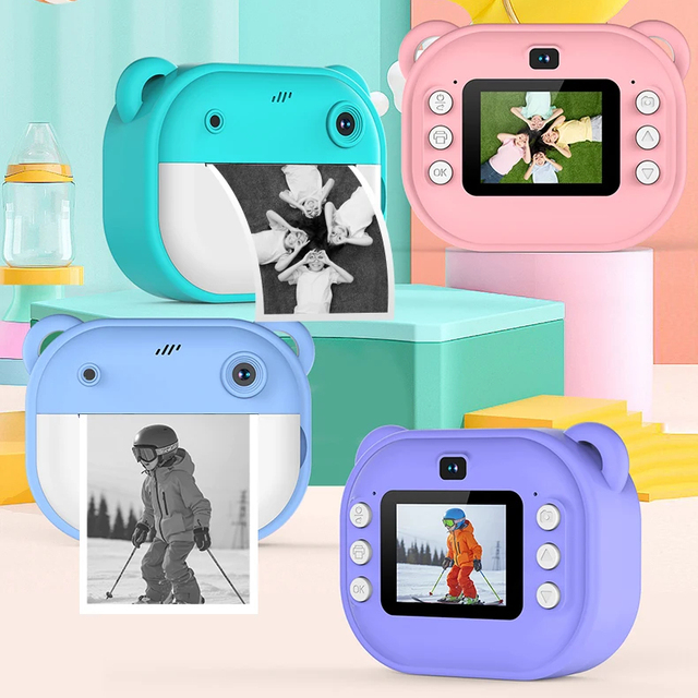 New Arrival Photo Thermal Printing 1080p Video Selfie Kids Camera hd Digital Child Toy Instant Printing Camera