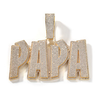 Joyería personalizada de alta calidad-collar con colgante de nombre de letra de dos tonos de doble capa de moda circonita cúbica latón elegante Hiphop