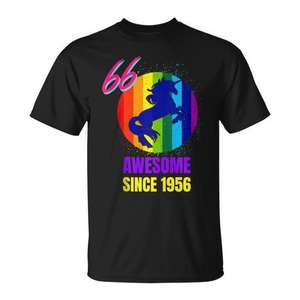 Awesome Since 1956 <b>Unicorn</b> Birthday 66 Year Old <b>T</b>-<b>Shirt</b> - Product Image 1
