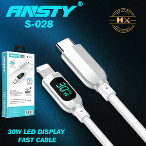 สายชาร์จเร็ว Ansty S-028 30W พร้อมหน้าจอ LED แสดงผล ความยาว 1 เมตร อุปกรณ์เสริมโทรศัพท์มือถือ พร้อมไฟแสดงสถานะ N-N-C - Product Image 3