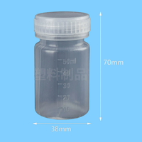 Bouteille de réactif graduée en plastique PP à large ouverture, bouteille de stockage d'échantillons chimiques de laboratoire avec couvercle d'étanchéité interne