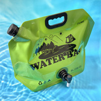 Bouteille isotherme portable pliable 8L en PET, étanche et épaissie, pour camping, randonnée, trekking, pique-nique, whisky et bière, écologique et durable
