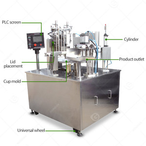 Coconut and Close Water Seal Cup Fill Rotary Thermoform Small Jelly Form Sealer 4 Lin Line Machine - Product Image 5