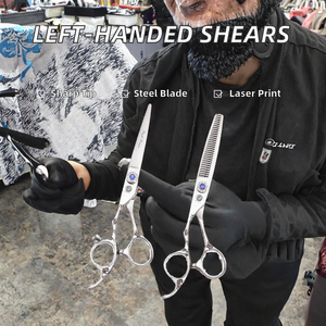 Tijeras de Entresacar para Barbería, para Diestros, de 5.5'' y 6'', de Acero Inoxidable Japonés 9CR13, Modelo Z8002, con Punta de Cuchilla Afilada - Product Image 2