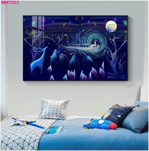 Moderno soggiorno luce di lusso in porcellana di cristallo orizzontale metro scatola pittura decorativa bella disegnare con cornice in metallo - Product Image 4