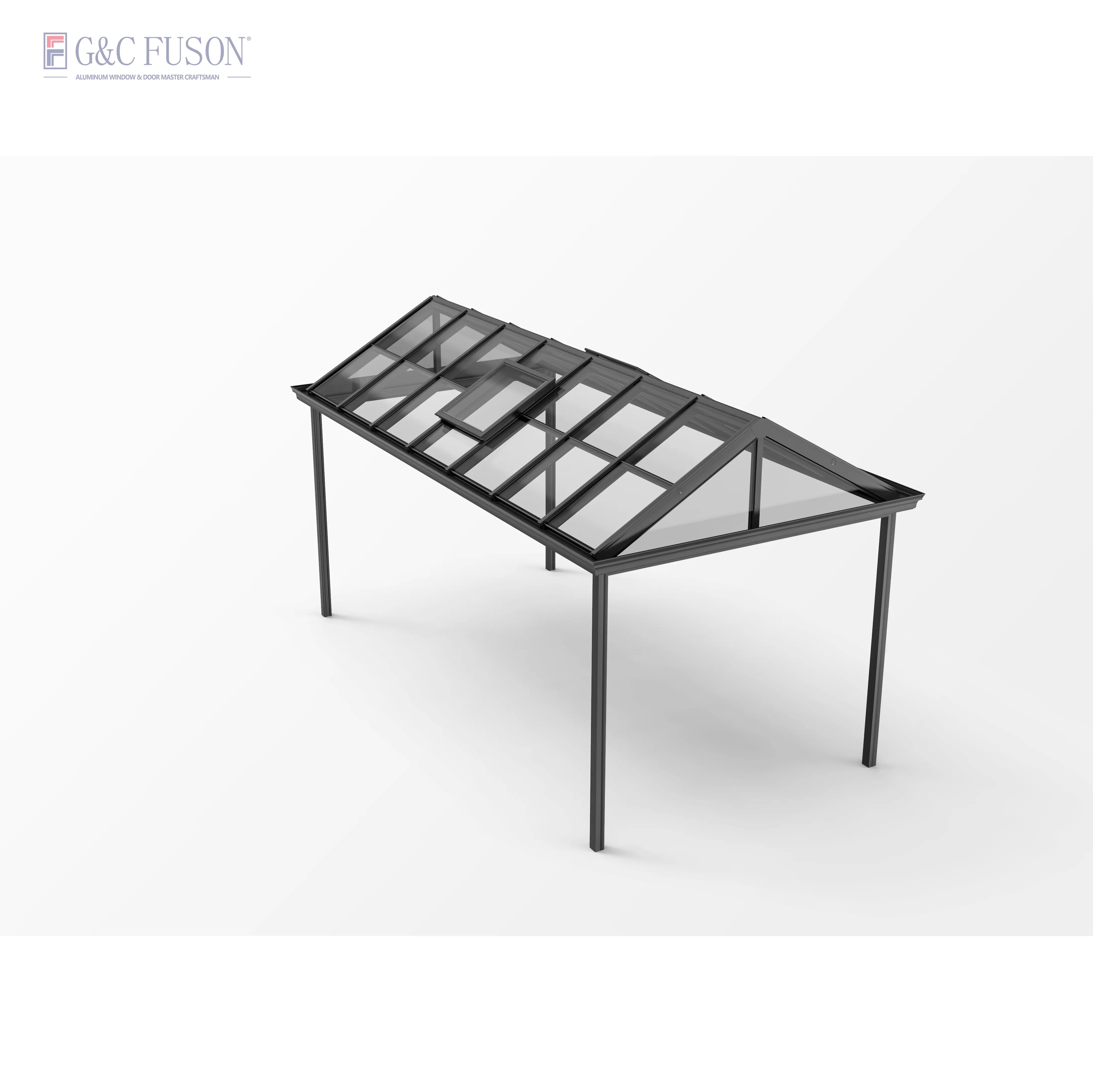 Fuson Latest Luxury Design Aluminum Glass House Designs Garden Sunrooms & Glass Houses Tempered Glass Aluminium Sunporch Sunroom