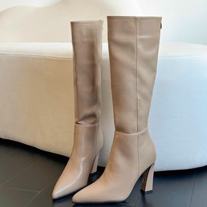 Botas de Tacón Alto con Punta en Pico y Corte Ajustado para Mujer, Modelo 2025, Botas Altas hasta la Rodilla con Efecto Adelgazante y Elásticas - Product Image 1
