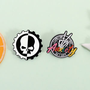 دبوس مينا بتصميم هيكل عظمي قوس قزح على شكل يد متحركة، بروش بتصميم مكتوب عليه عبارات مضحكة، شارة ياقة، مجوهرات، هدية للمعجبين، للبيع بالجملة - Product Image 2